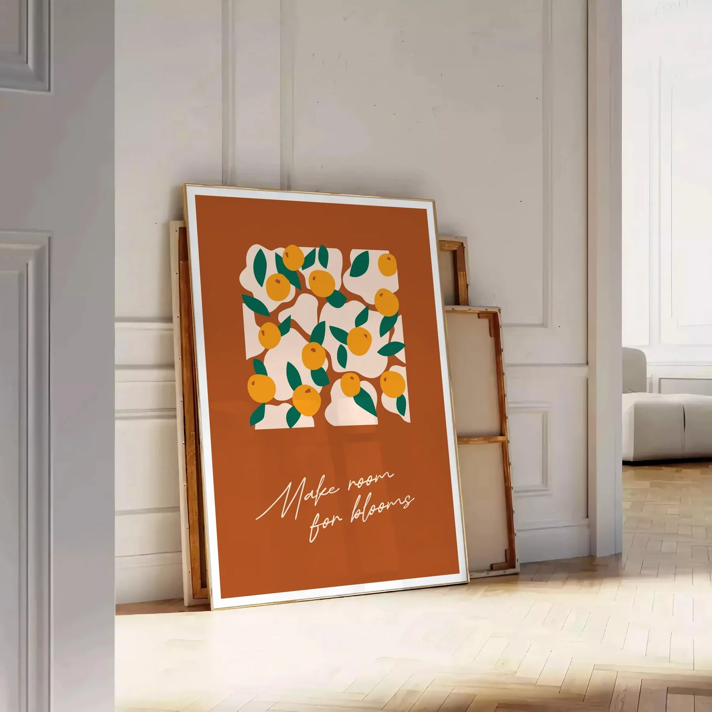 space stunning botanical vintage poster vibrant greens oranges exquisite art wall unique gift print timeless beauty sizes A4 cm A0 perfect fit