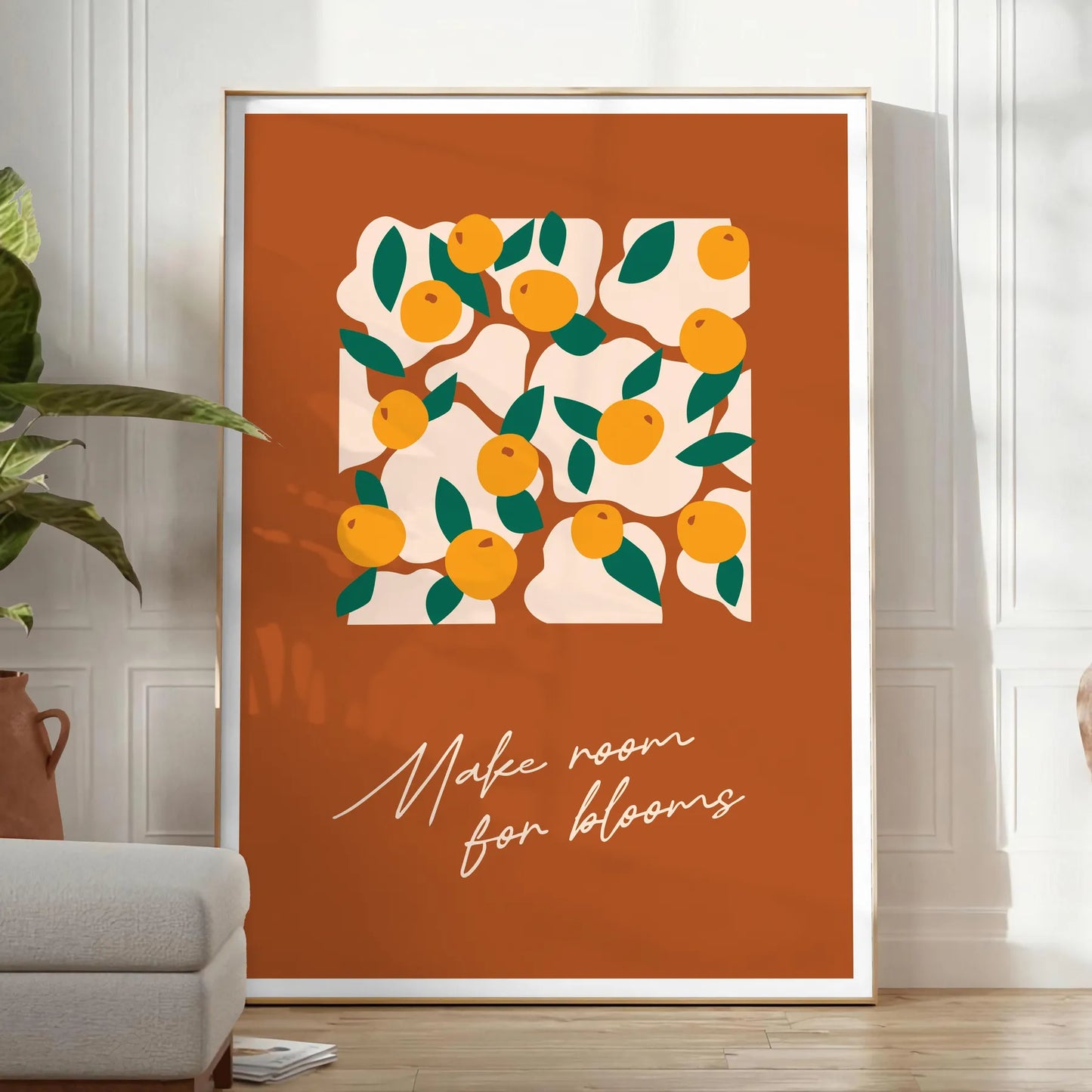 space stunning botanical vintage poster vibrant greens oranges exquisite art wall unique gift print timeless beauty sizes A4 cm A0 perfect fit