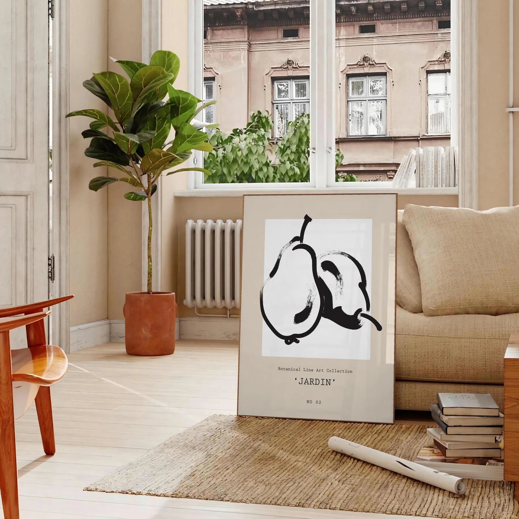 space Botanical Art 15 poster vibrant vintage prints black orange hues wall unique gift artwork elegance sizes A4 cm A0