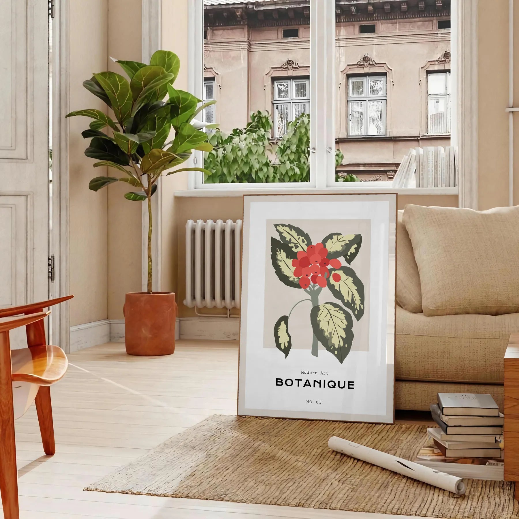 space Poster Botanical exquisite art 19th century eye wall vibrant orange soothing gray perfect gift A4 cm A0 sizes ideal decor