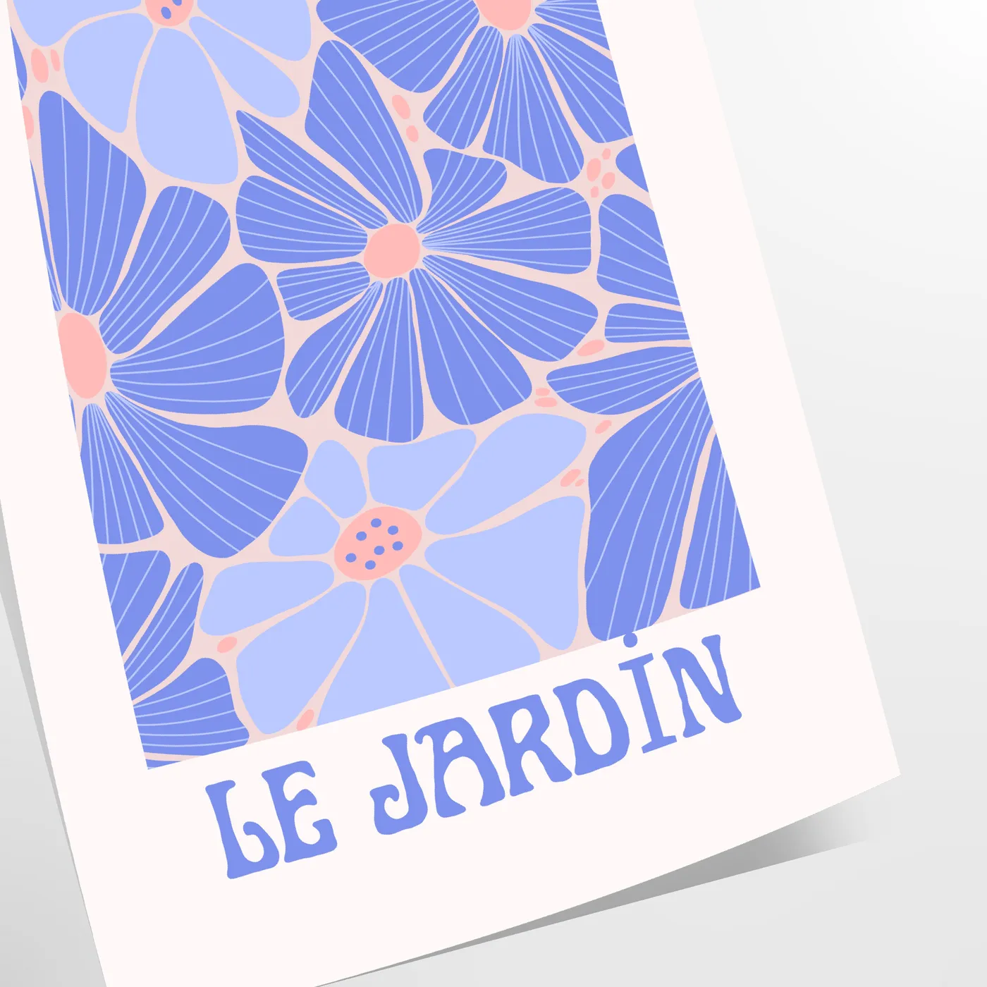 space botanical vintage poster exquisite blue white art wall unique gift print touch elegance nature room sizes A4 cm A0